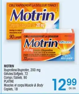 Uniprix MOTRIN Ibuprofène,Gélules / Ibuprofen,Softgels,PLATINE Muscles et corps/Muscle & Body Caplets offer