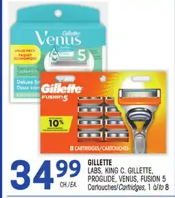 Uniprix GILLETTE LABS, KING C. GILLETTE, PROGLIDE, VENUS, FUSION 5 Cartouches/Cartridges offer