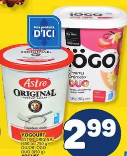 Marché Bonichoix ASTRO ORIGINAL (650 or 750 g) OR IÖGO DUO (650 g) YOGURT offer