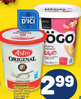 Marché Bonichoix ASTRO ORIGINAL (650 or 750 g) OR IÖGO DUO (650 g) YOGURT offer