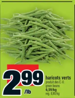 Super C haricots verts | green beans offer