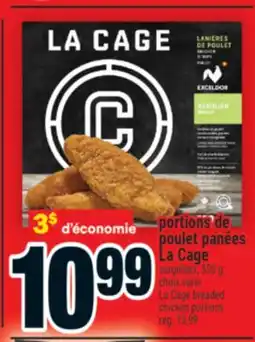 Super C portions de poulet panées La Cage | breaded chicken portions offer