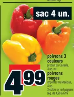Super C POIVRONS 3 COULEURS, POIVRONS ROUGES | 3 COLORS OR RED PEPPERS offer