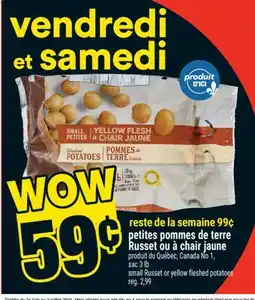 Super C petites pommes de terre Russet ou à chair jaune | small Russet or yellow fleshed potatoes offer