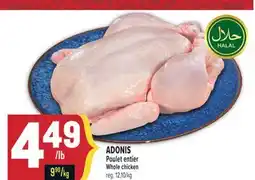 Marché Adonis ADONIS POULET ENTIER | WHOLE CHICKEN offer