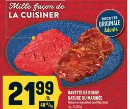 Marché Adonis BAVETTE DE BOEUF NATURE OU MARINÉE | NATURE OR MARINATED BEEF FLAP MEAT offer