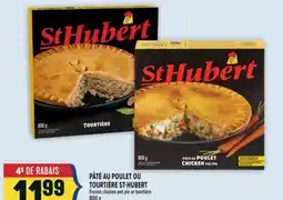 Marché Adonis PÂTÉ AU POULET OU TOURTIÈRE ST-HUBERT | ST-HUBERT FROZEN CHICKEN POT PIE OR TOURTIÈRE offer