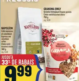 Marché Adonis NAPOLÉON CAFÉ ESPRESSO ET COLOMBIEN | NAPOLÉON ESPRESSO AND COLOMBIAN COFFEE offer