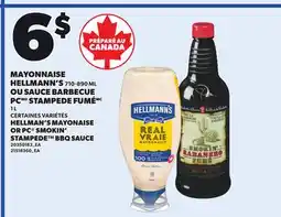 Provigo HELLMAN'S MAYONAISE OR PC SMOKIN' STAMPEDE BBQ SAUCE, 1 L offer