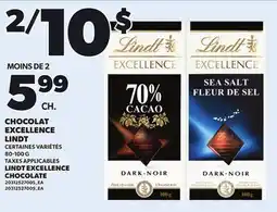 Provigo LINDT EXCELLENCE CHOCOLATE, 80-100 G offer