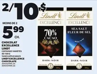 Provigo LINDT EXCELLENCE CHOCOLATE, 80-100 G offer