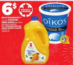 Provigo JUS D'ORANGE PC 2.5 L OU YOGOURT GREC OIKOS 650/750 G offer