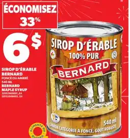 Provigo BERNARD MAPLE SYRUP, 540 ML offer