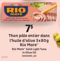 Provigo RIO MARE SOLID LIGHT TUNA IN OLIVE OIL, 3x80g offer