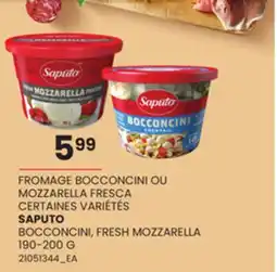 Provigo SAPUTO BOCCONCINI, FRESH MOZZARELLA, 190-200 G offer