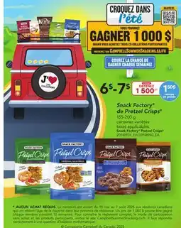Provigo SNACK FACTORY PRETZEL CRISPS , 155-200 G offer