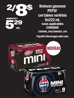 Provigo PEPSICO BEVERAGES MINI CANS, 6X222 ML offer