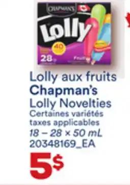 Provigo CHAPMAN'S LOLLY NOVELTIES, 18 – 28 X 50 ML offer