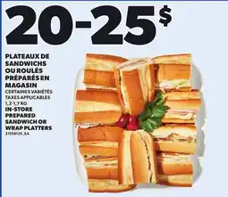 Provigo IN-STORE PREPARED SANDWICH OR WRAP PLATTERS, 1,2-1,7 KG offer