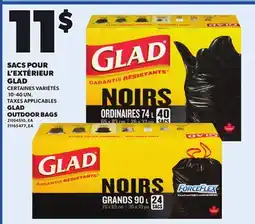 Provigo GLAD OUTDOOR BAGS, 10-40 UN offer