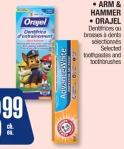 Jean Coutu ARM & HAMMER, ORAJEL Selected Toothpastes and Toothbrush offer