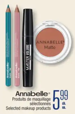 Jean Coutu Annabelle Selected makeup products offer