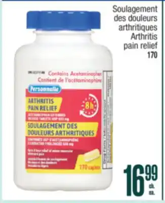 Jean Coutu PERSONNELLE Arthritis pain relief offer