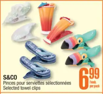 Jean Coutu S & CO Selected towels clips offer