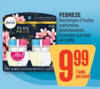 Jean Coutu FEBREZE Selected scented oil refills offer