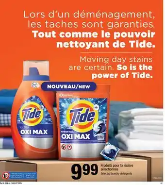 Jean Coutu TIDE Selected laundry detergents offer