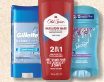 Jean Coutu GILLETTE, OLD SPICE, SECRET Selected body products offer