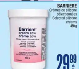 Jean Coutu BARRIERE Selected silicone creams offer