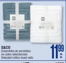 Jean Coutu S&CO Selected cotton towel sets offer