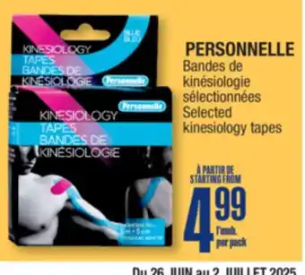 Jean Coutu PERSONNELLE Selected kinesiology tapes offer