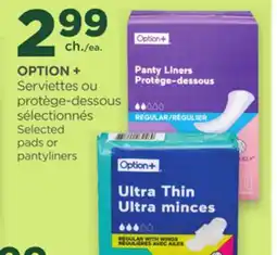 Proxim OPTION + Selected pads or pantyliners offer