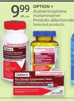 Proxim OPTION + Acétaminophène Produits sélectionnés/Acetaminophen Selected products offer