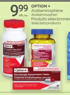 Proxim OPTION + Acétaminophène Produits sélectionnés/Acetaminophen Selected products offer