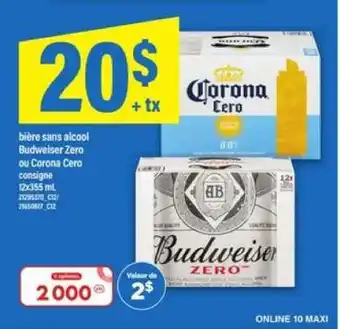 Maxi Budweiser Zero ou Corona Cero offer