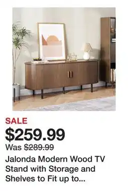 Wayfair Jalonda Modern Wood TV Stand with Storage and Shelves to Fit up to 80 TVs offer