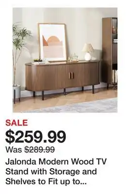 Wayfair Jalonda Modern Wood TV Stand with Storage and Shelves to Fit up to 80 TVs offer