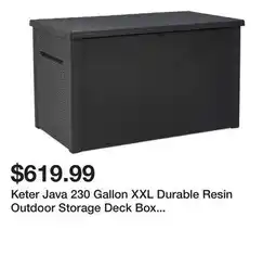Wayfair Keter Java 230 Gallon XXL Durable Resin Outdoor Storage Deck Box For Furniture and Supplies offer