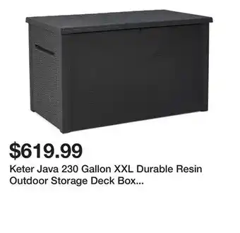 Wayfair Keter Java 230 Gallon XXL Durable Resin Outdoor Storage Deck Box For Furniture and Supplies offer