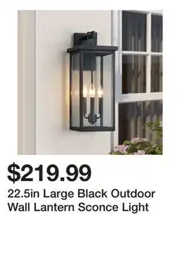 Wayfair 22.5in Large Black Outdoor Wall Lantern Sconce Light offer
