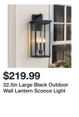 Wayfair 22.5in Large Black Outdoor Wall Lantern Sconce Light offer