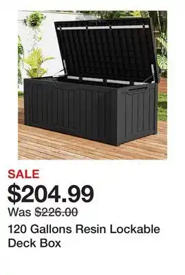 Wayfair 120 Gallons Resin Lockable Deck Box offer