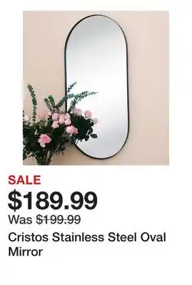 Wayfair Cristos Stainless Steel Oval Mirror offer