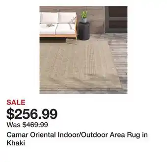 Wayfair Camar Oriental Indoor/Outdoor Area Rug in Khaki offer