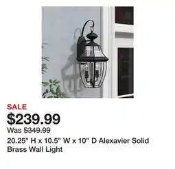 Wayfair 20.25 H x 10.5 W x 10 D Alexavier Solid Brass Wall Light offer
