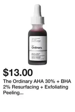 Sephora The Ordinary AHA 30% + BHA 2% Resurfacing + Exfoliating Peeling Solution offer