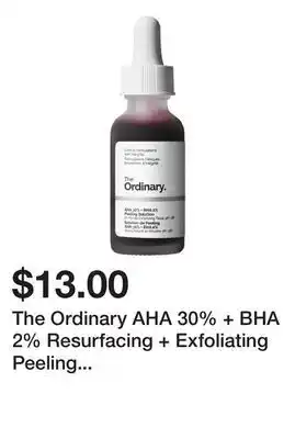 Sephora The Ordinary AHA 30% + BHA 2% Resurfacing + Exfoliating Peeling Solution offer